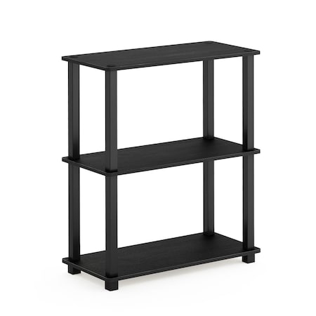 Furinno Turn-S-Tube 3-Tier Compact Multipurpose Shelf Display Rack w/Square Tube, Americano & Black 18025AM/BK
